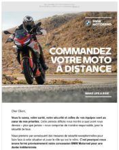 e-mailing - Marketing Acquisition - Acquisition sans promotion - Marketing marque - Communication Produits - Nouveaux produits - Communication Services - Nouveaux Services - Marketing fidélisation - Incitation au réachat - Marketing relationnel - Newsletter - BMW Motorrad - 04/2020