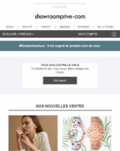 e-mailing - Marketing marque - Communication Produits - Nouveaux produits - Marketing fidélisation - Incitation au réachat - Showroomprive.com - 04/2020