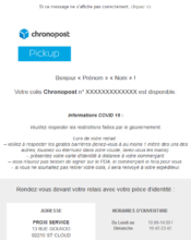 e-mailing - Transactionnels - Confirmation Livraison - Chronopost - 04/2020