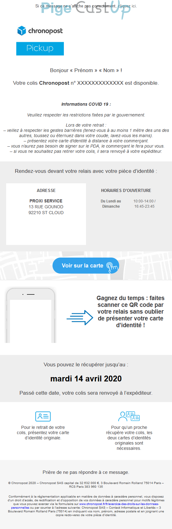 Exemple de Type de media  e-mailing - Chronopost - Transactionnels - Confirmation Livraison