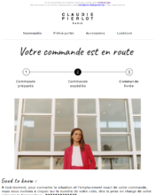 e-mailing - Transactionnels - Suivi de commande Expédition / Livraison - Claudie Pierlot - 04/2020