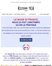 e-mailing - Marketing marque - Communication Produits - Nouveaux produits - Institutionnel - Marketing fidélisation - Incitation au réachat - Marketing relationnel - Newsletter - Kusmi Tea - 04/2020