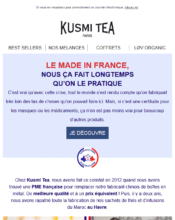 e-mailing - Marketing marque - Communication Produits - Nouveaux produits - Institutionnel - Marketing fidélisation - Incitation au réachat - Marketing relationnel - Newsletter - Kusmi Tea - 02/2024