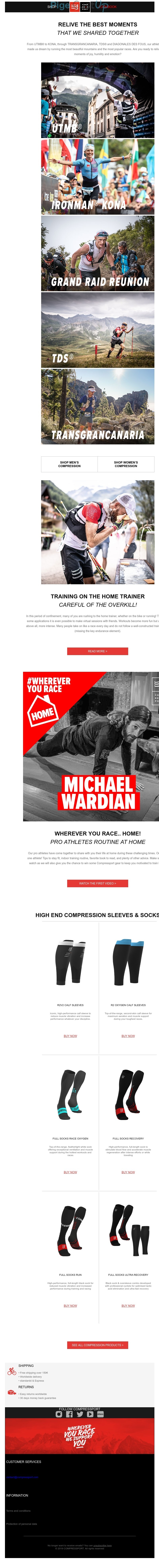 Exemple de Type de media  e-mailing - Compressport - Marketing fidélisation - Incitation au réachat - Marketing relationnel - Newsletter