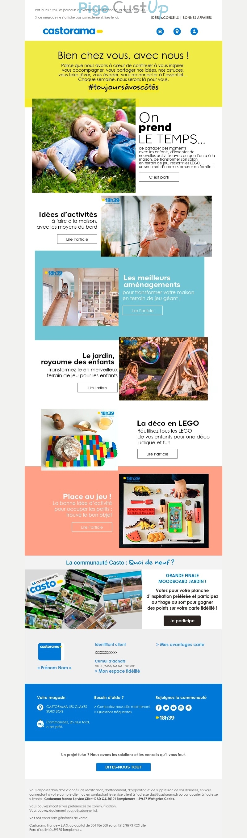 Exemple de Type de media  e-mailing - Castorama - Marketing fidélisation - Points et statut - Marketing relationnel - Newsletter