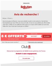 e-mailing - Marketing Acquisition - Acquisition abonnements - Gratuit - Cadeau - Relance inactifs - Ventes flash, soldes, demarque, promo, réduction - Marketing fidélisation - Incitation au réachat - Marketing marque - Rakuten - 04/2020