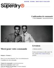 e-mailing - Transactionnels - Confirmation de commande - Superdry - 10/2021