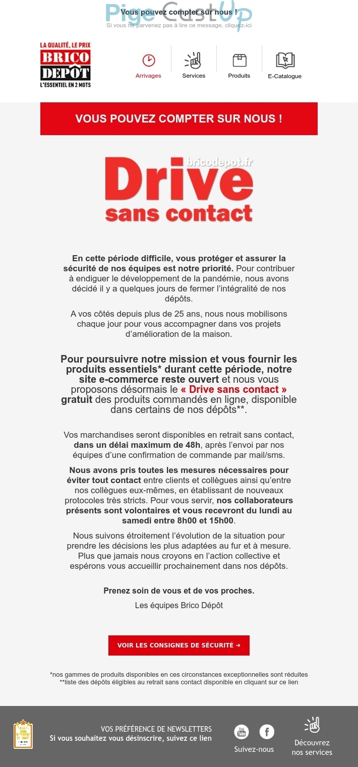 Exemple de Type de media  e-mailing - Brico Dépôt - Marketing relationnel - Newsletter