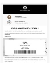 e-mailing - Marketing relationnel - Anniversaire / Fête contact - Marketing fidélisation - Incitation au réachat - Boardriders Club - 04/2020