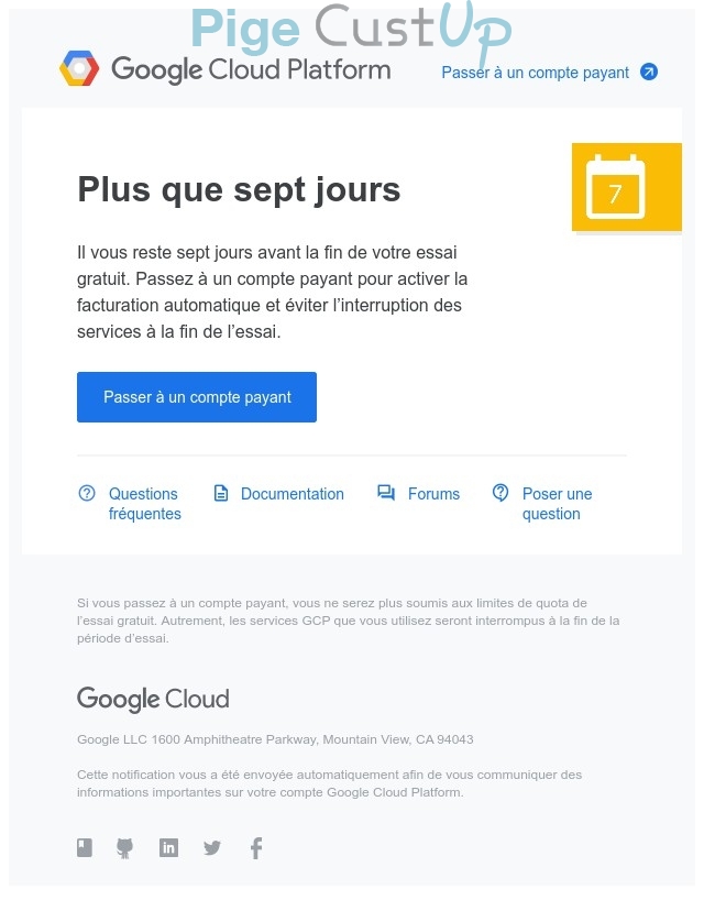 Exemple de Type de media  e-mailing - Google - Marketing Acquisition - Acquisition abonnements - Marketing relationnel - Alerting