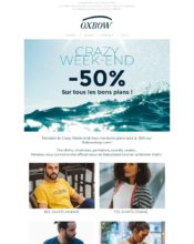 e-mailing - Marketing fidélisation - Incitation au réachat - Marketing Acquisition - Ventes flash, soldes, demarque, promo, réduction - Oxbow - 04/2020