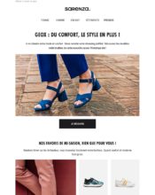 e-mailing - Marketing fidélisation - Incitation au réachat - Marketing Acquisition - Ventes flash, soldes, demarque, promo, réduction - Sarenza - 04/2020