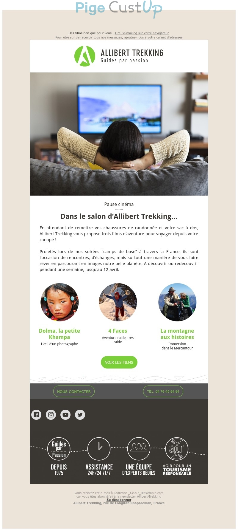 Exemple de Type de media  e-mailing - Allibert Trekking - Marketing relationnel - Newsletter