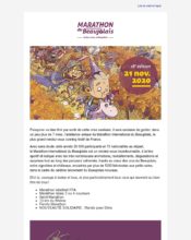 e-mailing - Marketing relationnel - Evénement - Marathon International du Beaujolais - 04/2020