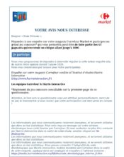 e-mailing - Enquêtes Clients - Consultation client - Marketing Acquisition - Jeu promo - Carrefour - 04/2020