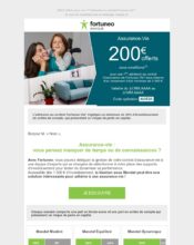 e-mailing - Collecte de données - Acquisition de leads - Marketing marque - Communication Services - Nouveaux Services - Marketing Acquisition - Ventes flash, soldes, demarque, promo, réduction - Fortuneo - 04/2020