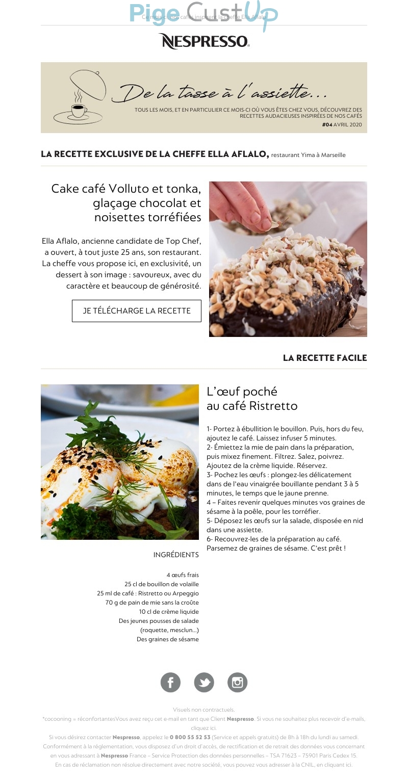 Exemple de Type de media  e-mailing - Nespresso - Marketing relationnel - Newsletter