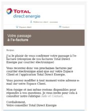 e-mailing - Transactionnels - Confirmation Mise à disposition du service - Total Direct Energie - 04/2020