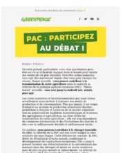 e-mailing - Collecte de données - Acquisition de leads - Marketing marque - Appel à contribution - Communication Produits - Nouveaux produits - Communication Services - Nouveaux Services - Nom de marque - Greenpeace - 04/2020