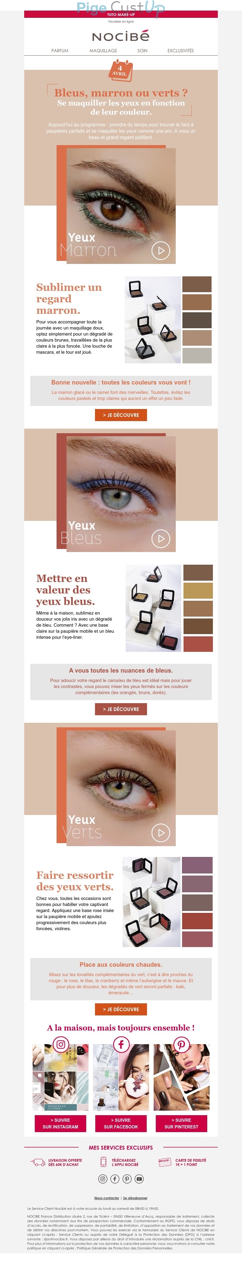 Exemple de Type de media  e-mailing - Nocibé - Marketing marque - Communication Produits - Nouveaux produits - Marketing fidélisation - Incitation au réachat