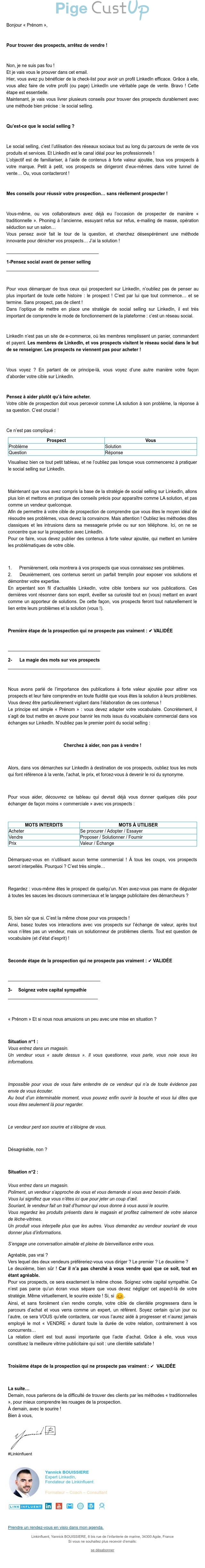 Exemple de Type de media  e-mailing - Linkinfluent - Marketing relationnel - Newsletter