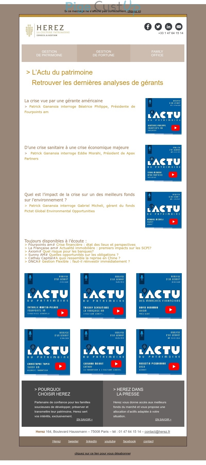 Exemple de Type de media  e-mailing - Herez - Marketing relationnel - Newsletter