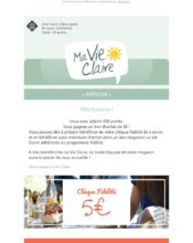 e-mailing - Marketing fidélisation - Recompenses - La Vie Claire - 06/2022