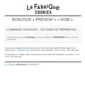 e-mailing - Transactionnels - Suivi de commande Préparation - La Fabrique - 04/2020