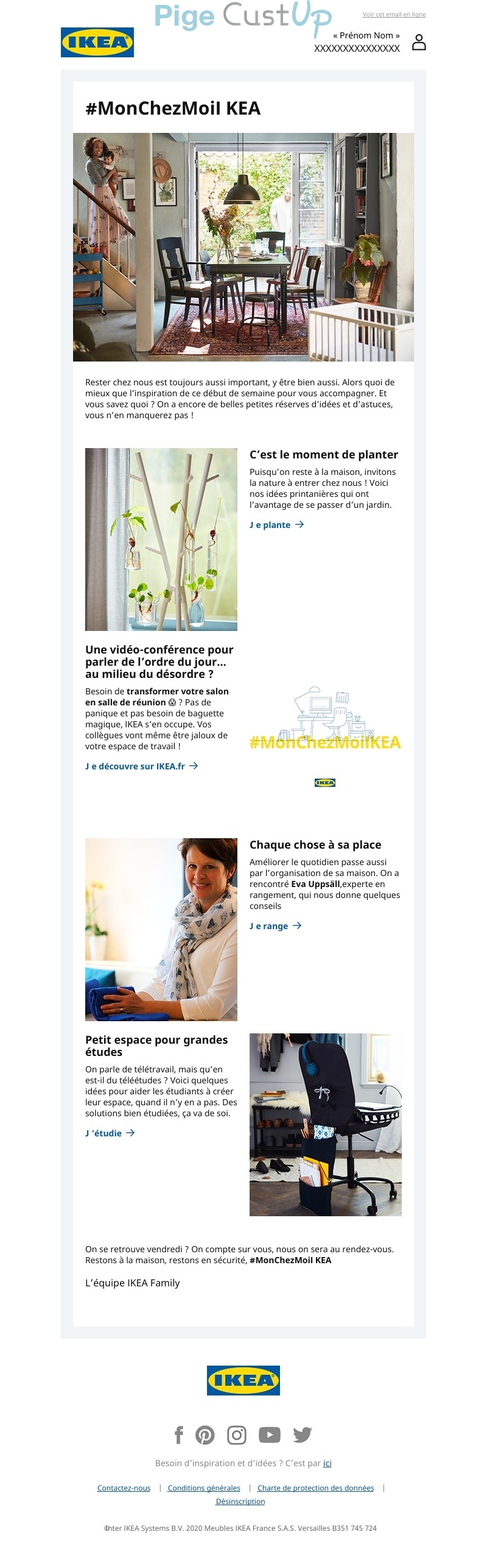 Exemple de Type de media  e-mailing - Ikea - Marketing relationnel - Newsletter