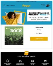 e-mailing - Marketing marque - Communication Produits - Nouveaux produits - Marketing fidélisation - Incitation au réachat - Marketing Acquisition - Ventes flash, soldes, demarque, promo, réduction - Fnac - 05/2020