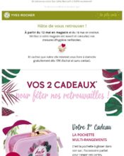 e-mailing - Marketing fidélisation - Animation / Vie du Programme de Fidélité - Incitation au réachat - Points et statut - Marketing marque - Communication Produits - Nouveaux produits - Marketing Acquisition - Gratuit - Cadeau - Ventes flash, soldes, demarque, promo, réduction - Yves Rocher - 05/2020