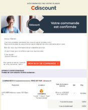 e-mailing - Transactionnels - Confirmation de commande - Cdiscount - 05/2020