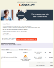 e-mailing - Transactionnels - Confirmation de commande - Cdiscount - 10/2021