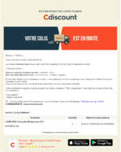 e-mailing - Transactionnels - Suivi de commande Expédition / Livraison - Cdiscount - 05/2020
