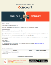 e-mailing - Transactionnels - Suivi de commande Expédition / Livraison - Cdiscount - 01/2023