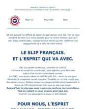 e-mailing - Marketing marque - Institutionnel - Le slip français - 02/2024