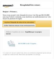 e-mailing - Transactionnels - Retours - Amazon - 05/2020