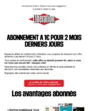 e-mailing - Marketing Acquisition - Acquisition abonnements - Derniers jours - Ventes flash, soldes, demarque, promo, réduction - Collecte de données - Acquisition de leads - Marketing marque - Communication Produits - Nouveaux produits - Libération - 05/2020