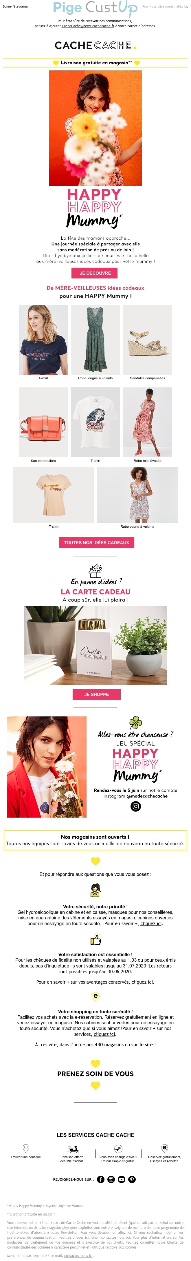 Exemple de Type de media  e-mailing - Cache-Cache - Marketing relationnel - Calendaire (Noël, St valentin, Vœux, …)