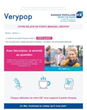 e-mailing - Marketing fidélisation - Points et statut - Banque Populaire - 05/2021