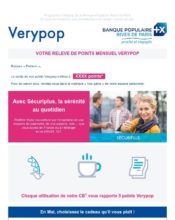 e-mailing - Marketing fidélisation - Points et statut - Banque Populaire - 05/2020