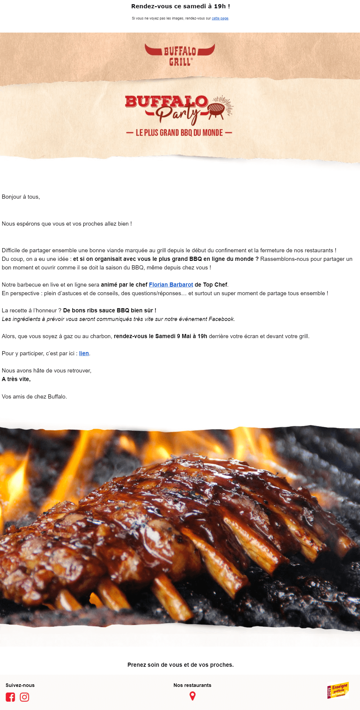 exemple emailing deconfinement buffalo grill