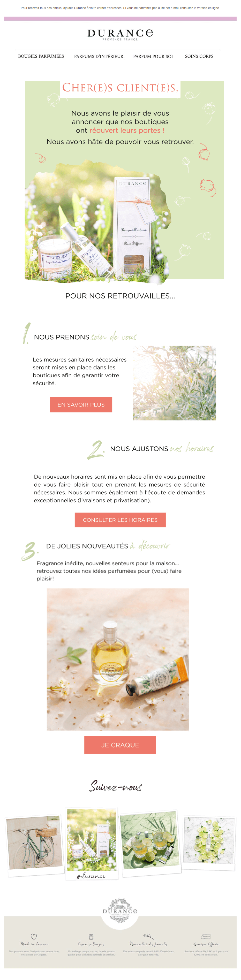 exemple emailing deconfinement durance