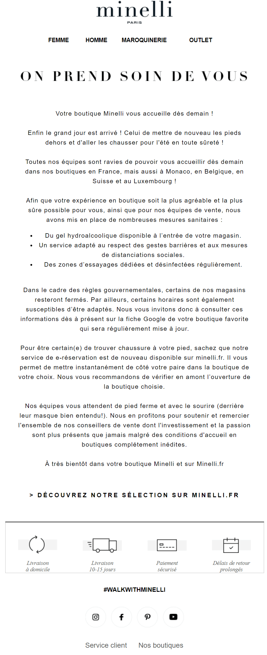 exemple emailing deconfinement minelli