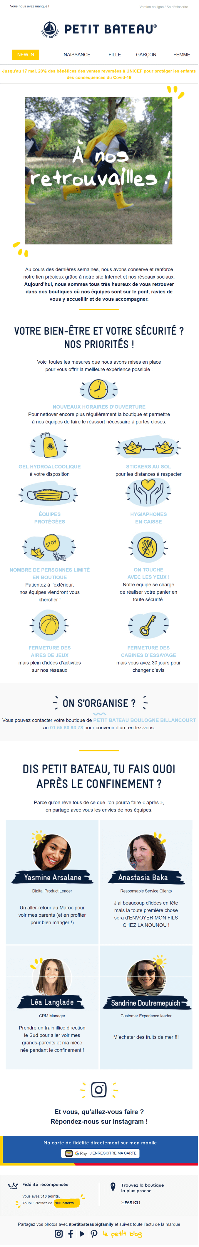 exemple emailing deconfinement petit bateau