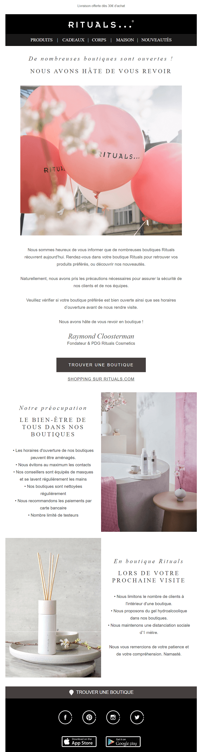 exemple emailing deconfinement rituals