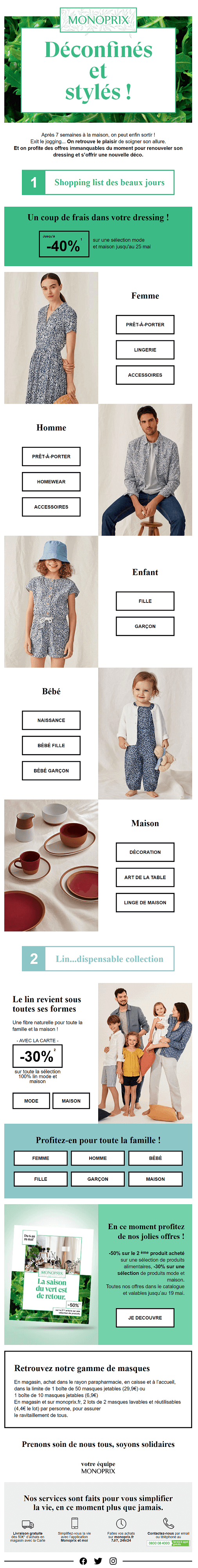 exemples emails deconfinement monoprix