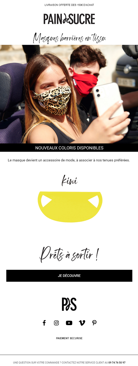 exemple emailing deconfinement pain de sucre