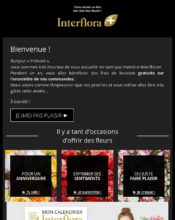 e-mailing - Marketing relationnel - Bienvenue - Welcome - Marketing fidélisation - Début / Fin du Programme de Fidélité - Interflora - 05/2020