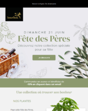 e-mailing - Marketing relationnel - Anniversaire / Fête contact - Marketing fidélisation - Incitation au réachat - Marketing Acquisition - Promotion à l'occasion d'un événement - Interflora - 06/2024